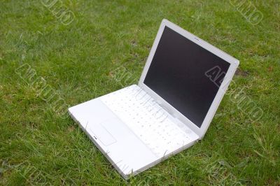 white laptop