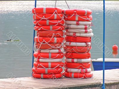 Many life buoys Many life buoys