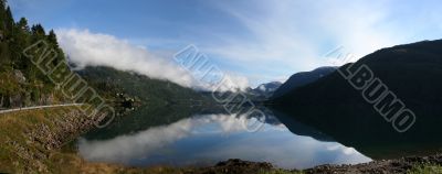 Beautiful norway lake on the west of the country