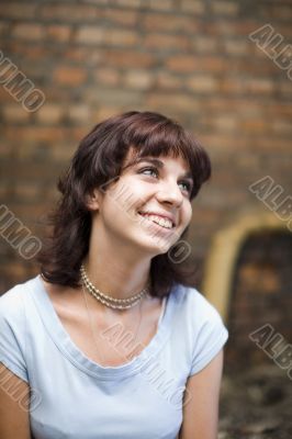 Portrait on a brick background