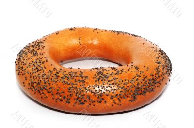 Isolated bagel on a white background.