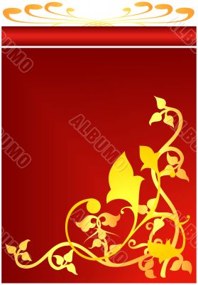 Grunge floral background. Vector illustration.