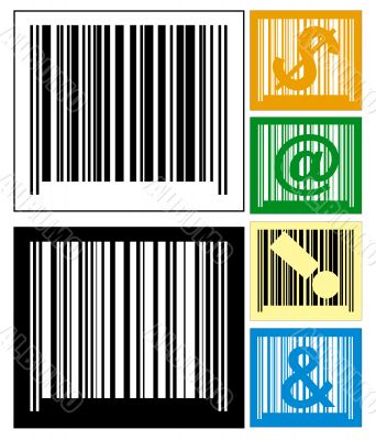 Bar codes graphic with symbols