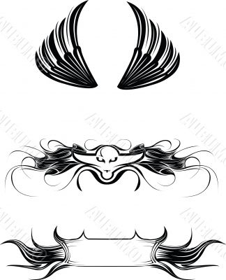 Vector illustrations wings, signs, banner Vector illustrations wings, signs, banner