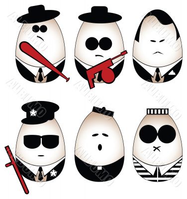 Six vector eggs figure