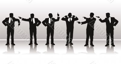 Vector silhouettes of business people