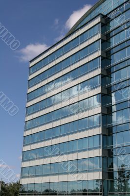 Blue and Grey Glass with Clouds