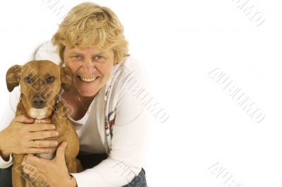 Elderly woman with dog