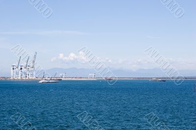 Cranes in Vancouver harbor