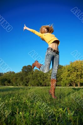 blond girl jumping blond girl jumping