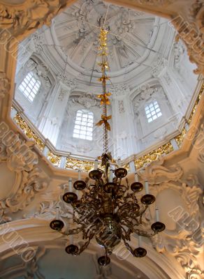 Cupola and the chandelier of the temple