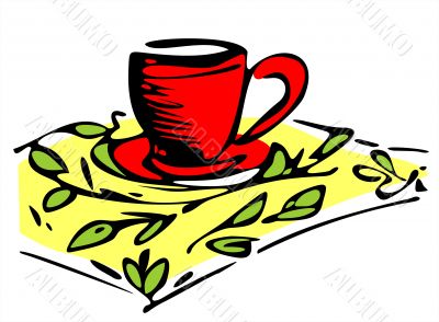 Cup on a yellow napkin