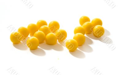 yellow round pills