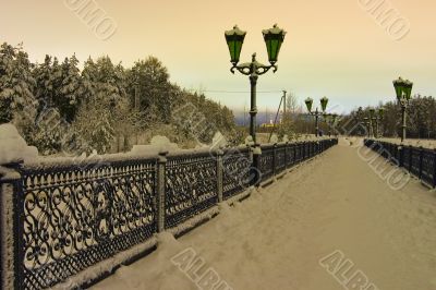 foot-bridge with lanterns