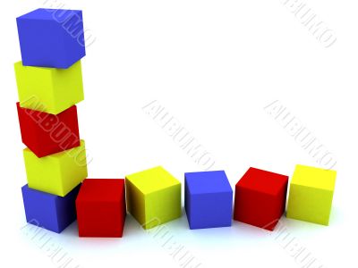 varicoloured child`s blocks