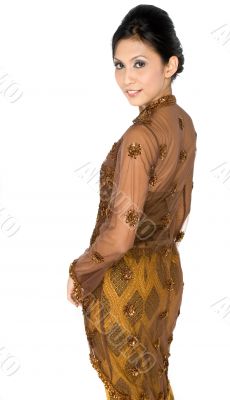 Beautiful asian women in traditional dress