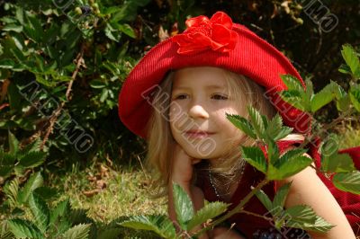 the girl in red hat