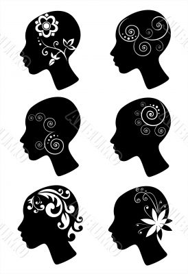 Decorative female heads