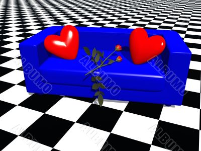 a blue sofa a blue sofa