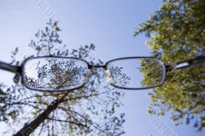 Look through the glasses