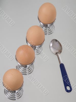 Eggs set up for breakfast