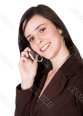 beautiful teenager on a cellphone
