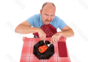 Unhappy dieting man