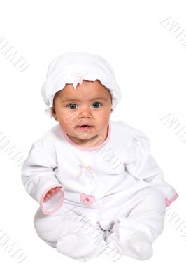 beautiful baby in white