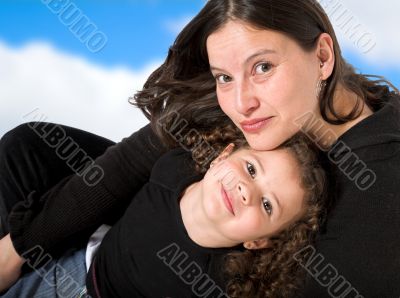 happy mum and daughter