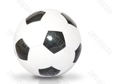 soccer ball over white