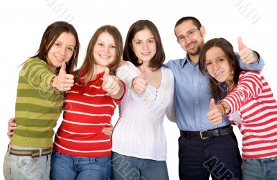 happy friends - thumbs up