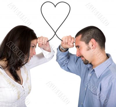 connected soulmates - heart shape of love