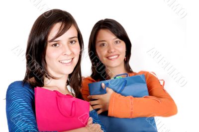 beautiful young girls shopping