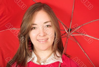 Casual Female Portrait - red