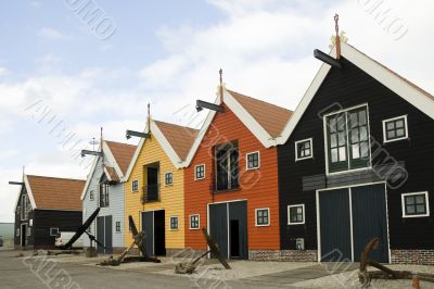 row of harbor ware-houses