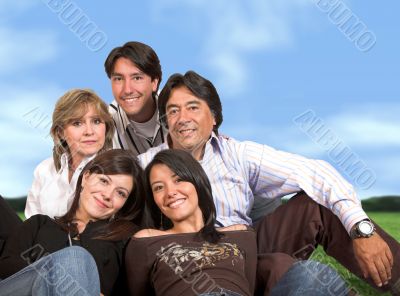 beautiful family in the park