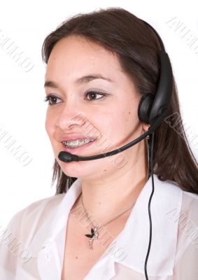 customer service girl - braces