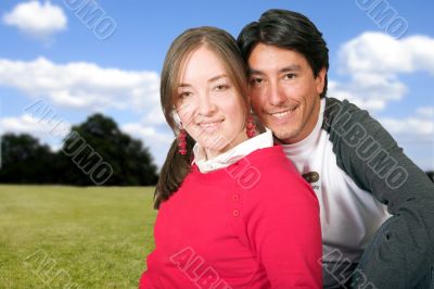 beautiful couple in the park