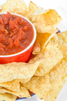 hot salsa and salty chips