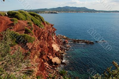 Red stones beach