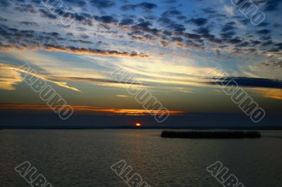 evening beautifully lake