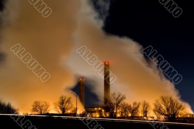 distant view of smokestacks