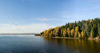 Beautiful autumn landscape. The nature. Panorama