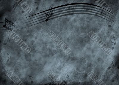 Grunge Music Note Background