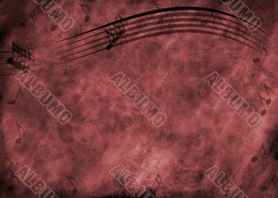 Grunge Music Note Background