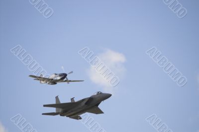F-18 Hornet and P-51 Mustang