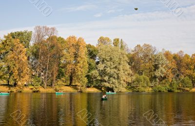 By boats in the autumn