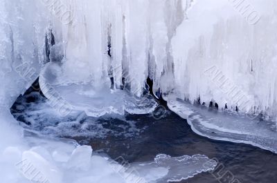 Icicles Over Creek Water