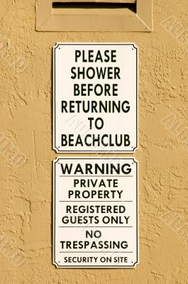 Beach Private Property Warning Signs