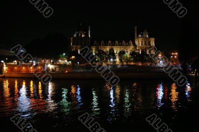 Reflection of night in river